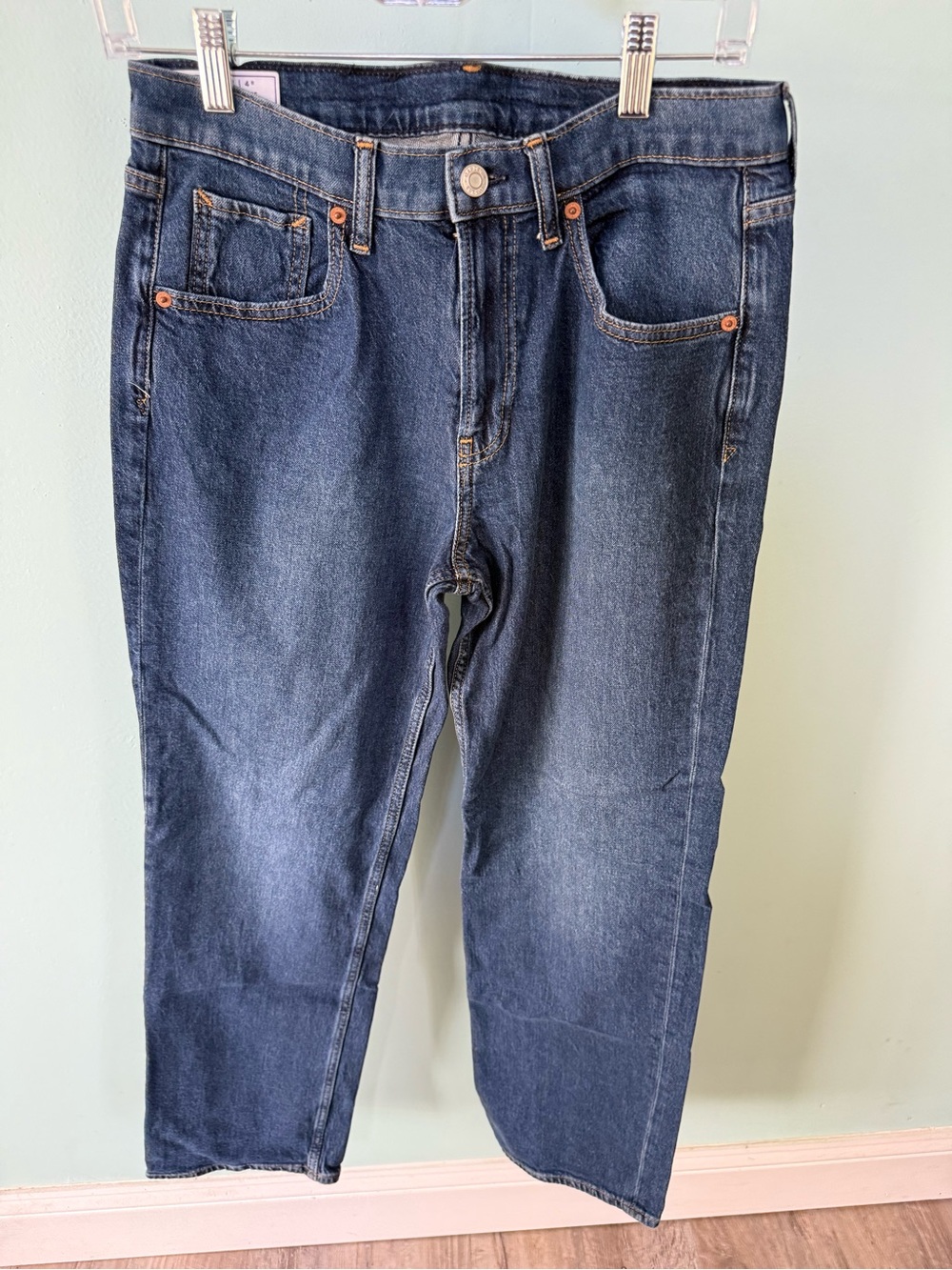 Gap Women’s ‘90’s Loose Mid Rise Dark Blue Denim Jeans - Classic Straight Fit 27